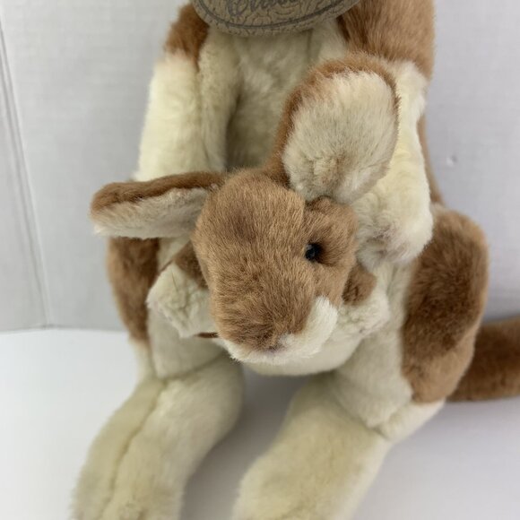 VTG Russ Berrie Mommy & Joey Kangaroo Pocket Plush Stuffed Animal 14" - Picture 5 of 9